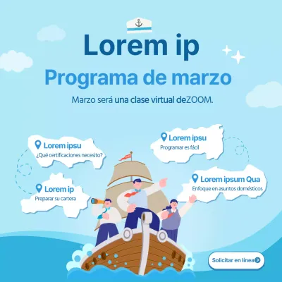 Un post de promoción de clases de carreras azules y frescas para la vuelta al cole