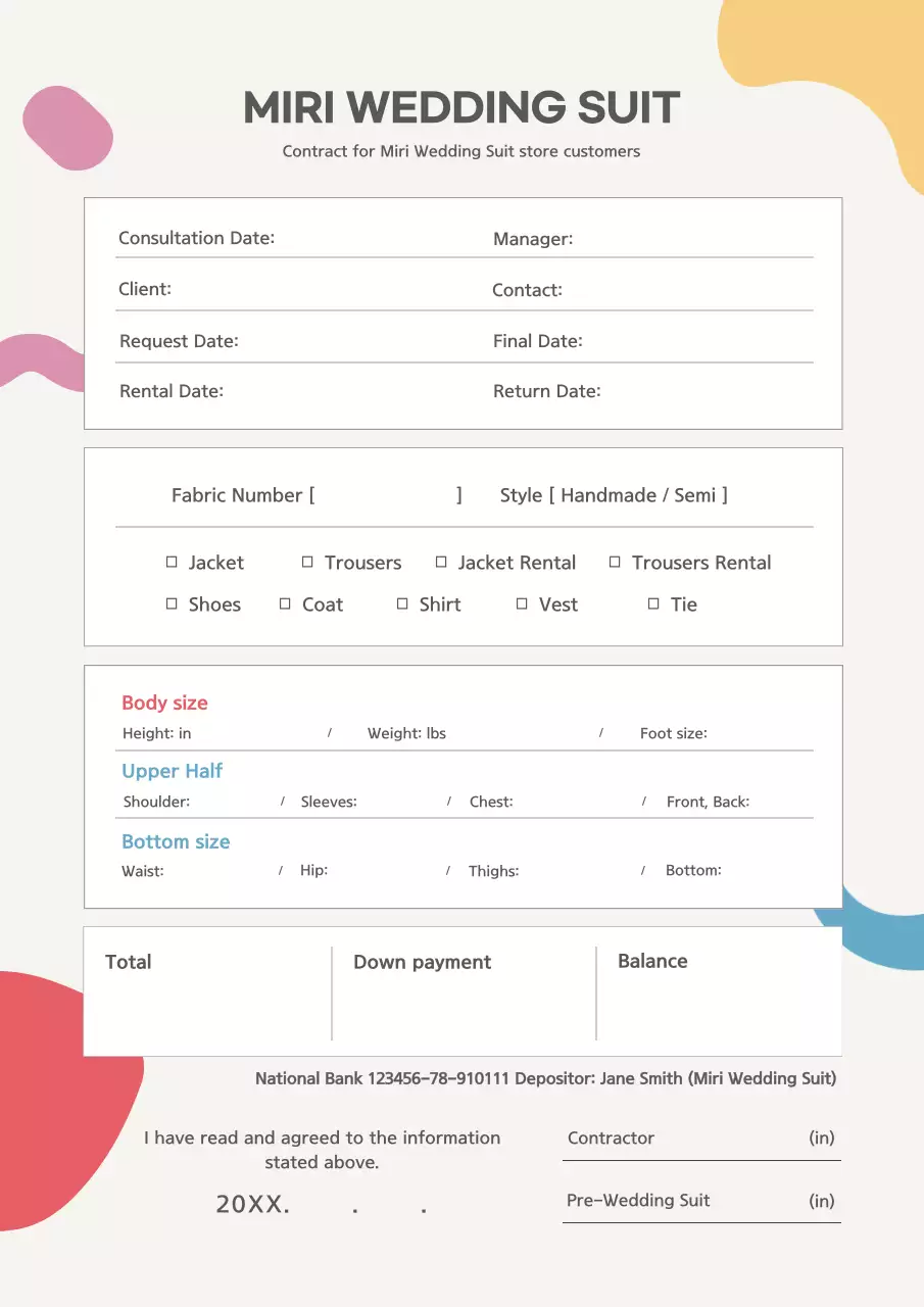 Beige Minimal Wedding Contract