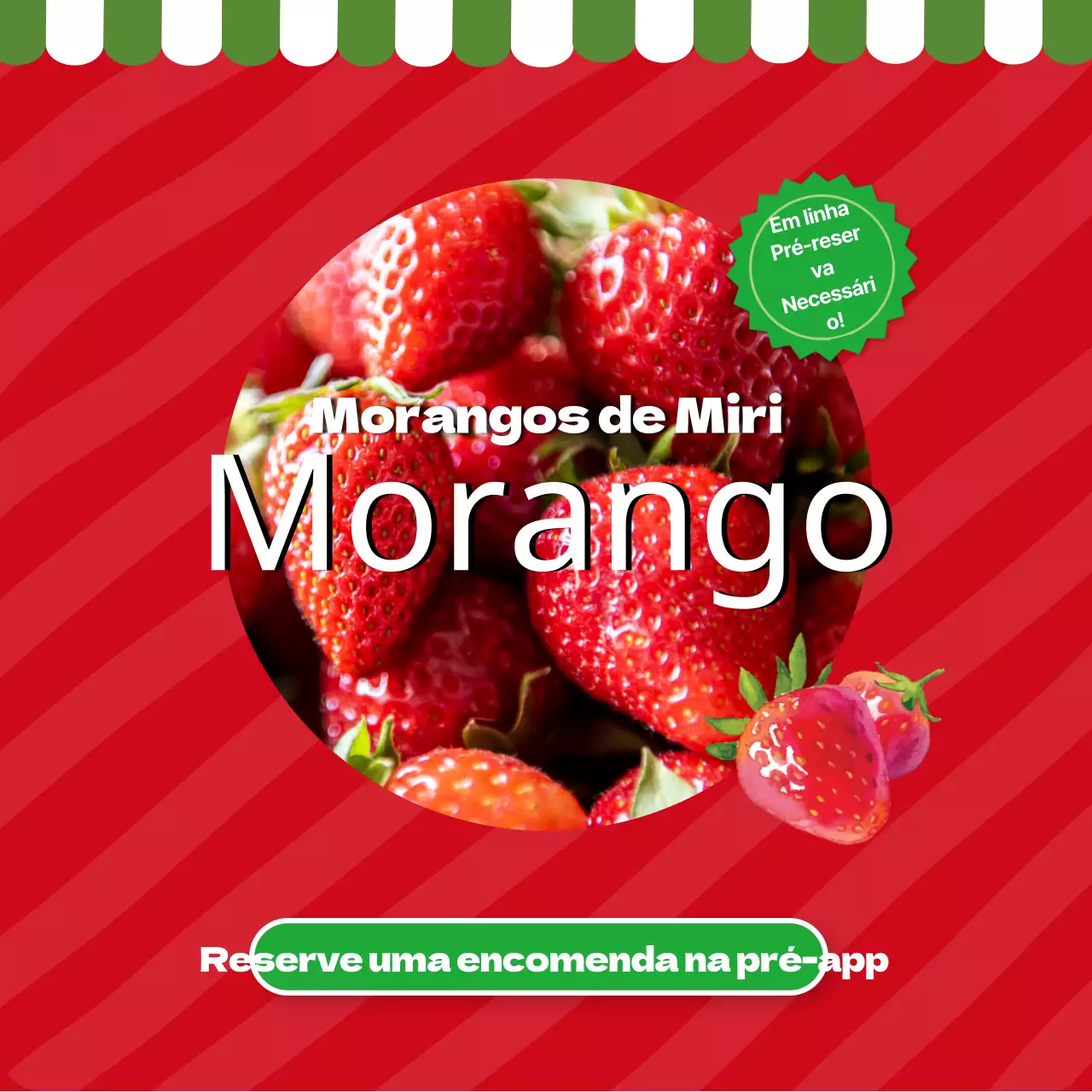 Promover uma simples reserva de encomenda de morangos vermelhos