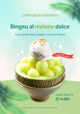 Ghiaccioli verde lime Cool summer cafe menu poster