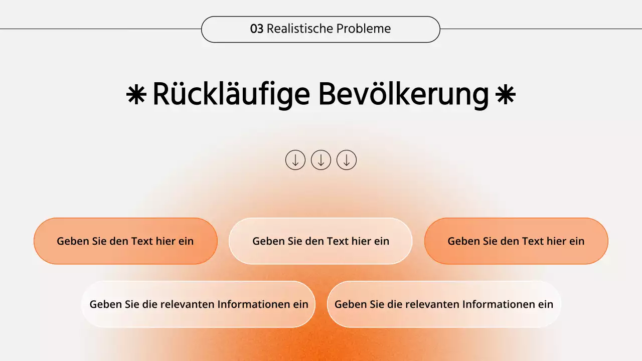 Seminarpräsentation mit orangefarbenem Farbverlauf