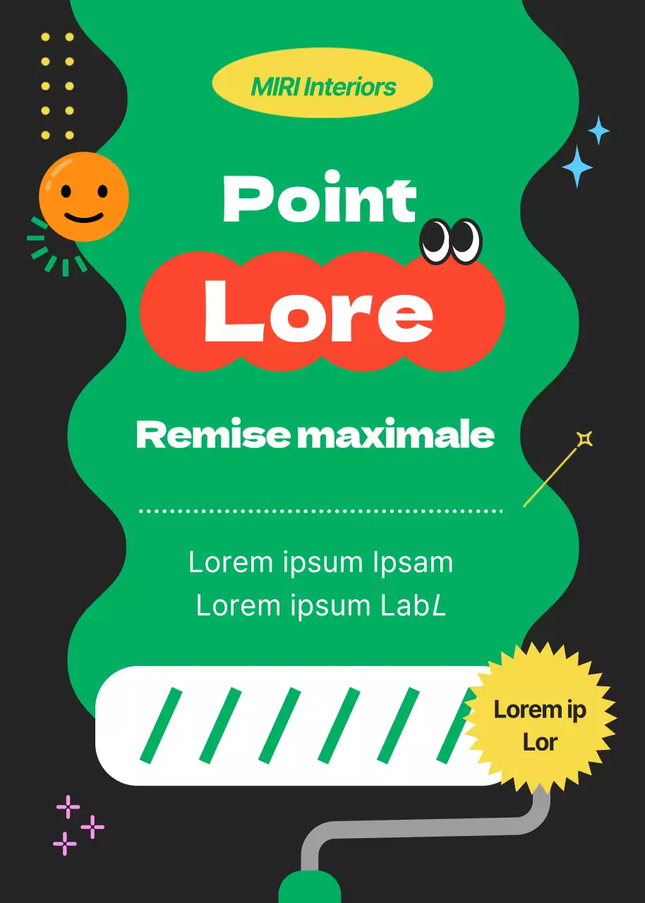 Concept mignon de pop-up d'événement avec des accents verts