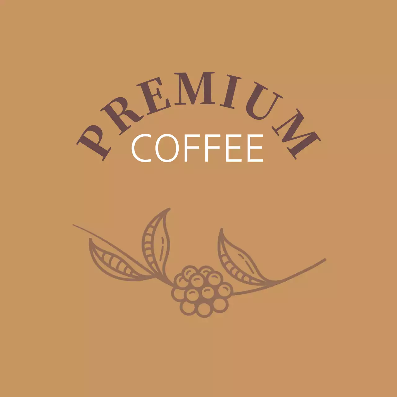 Label kafe kopi vintage bergambar krem