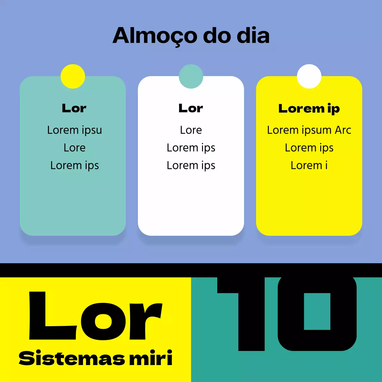 Postagem da lista de menus da dieta básica verde e amarela