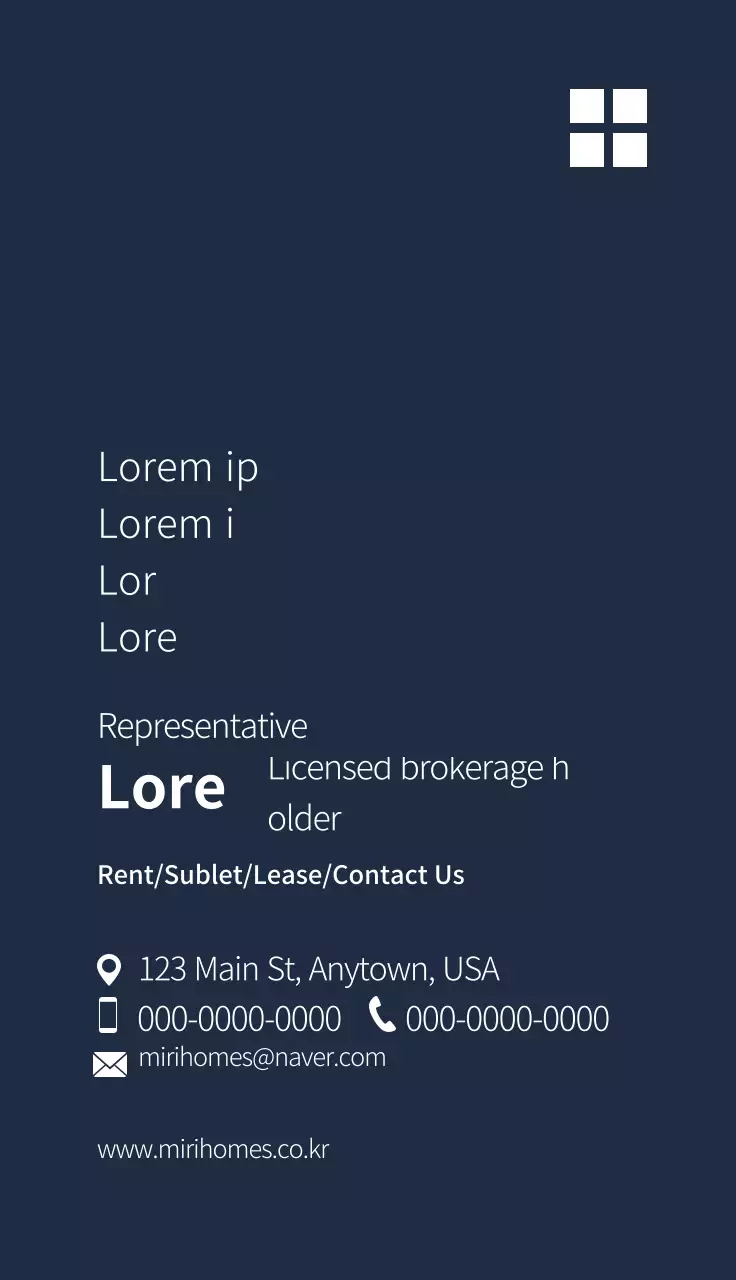 Kartu Nama Promosi Properti Minimalis Angkatan Laut