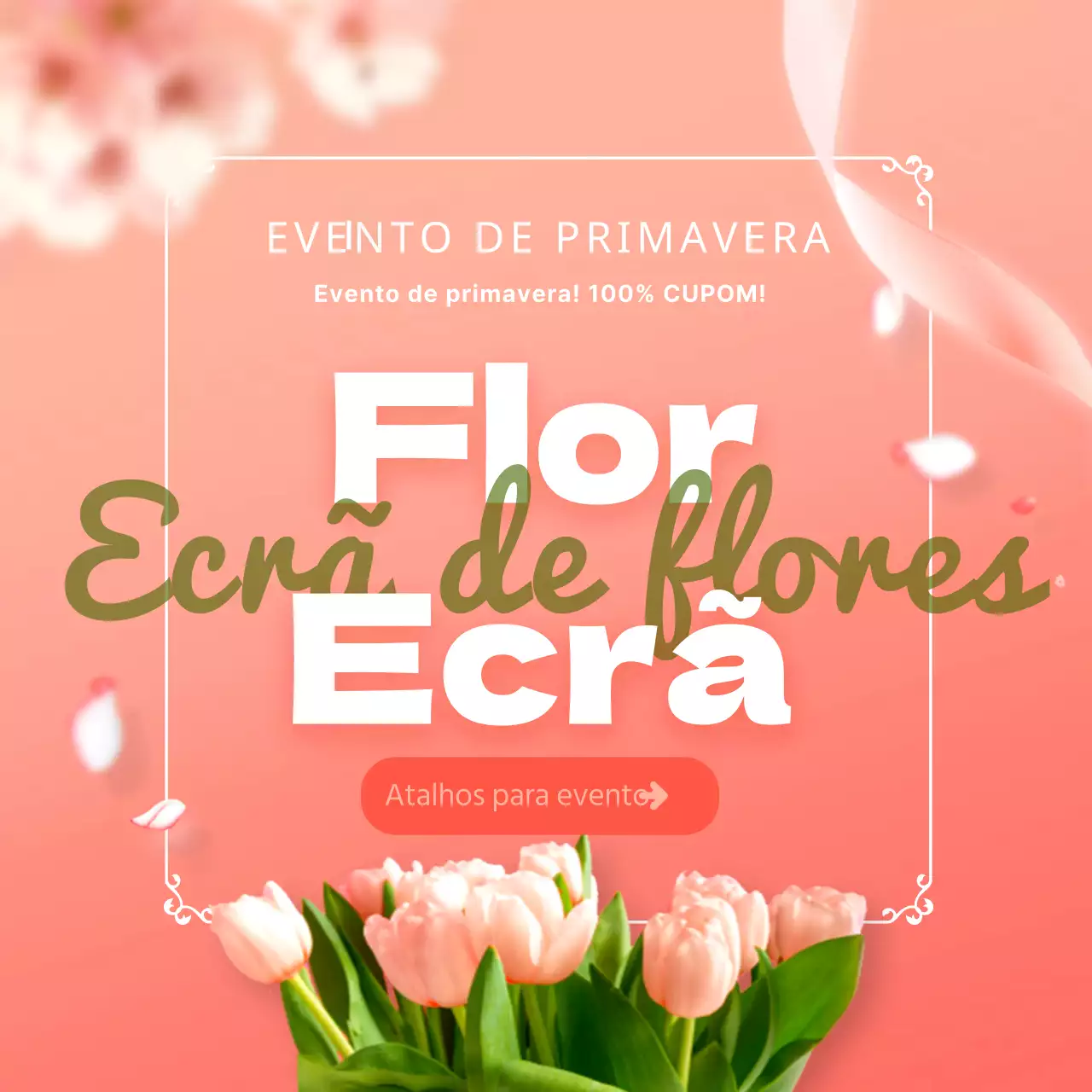 Design floral cor-de-rosa e brilhante para eventos