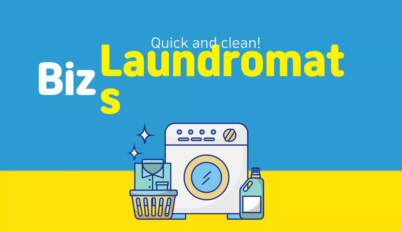 Blue Modern Laundromat Business Card