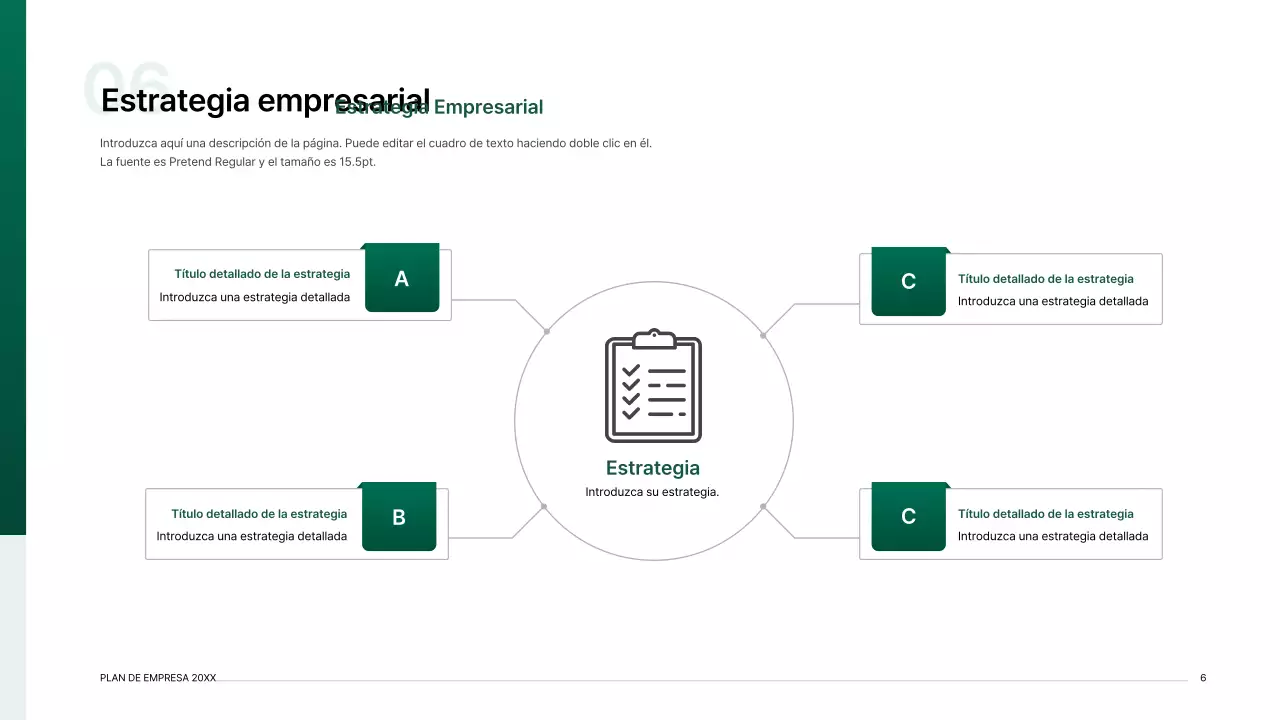 Kit de presentación de plan de negocio con un concepto de índice degradado en verde