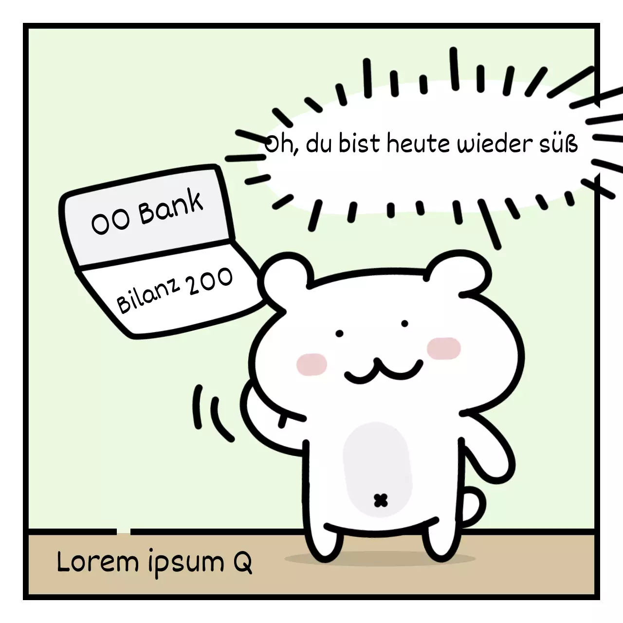 Ein Emoji eines Büroangestellten mit einem weißen Teddybär in Chartreuse.