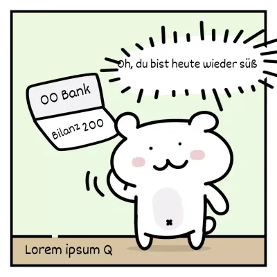 Ein Emoji eines Büroangestellten mit einem weißen Teddybär in Chartreuse.