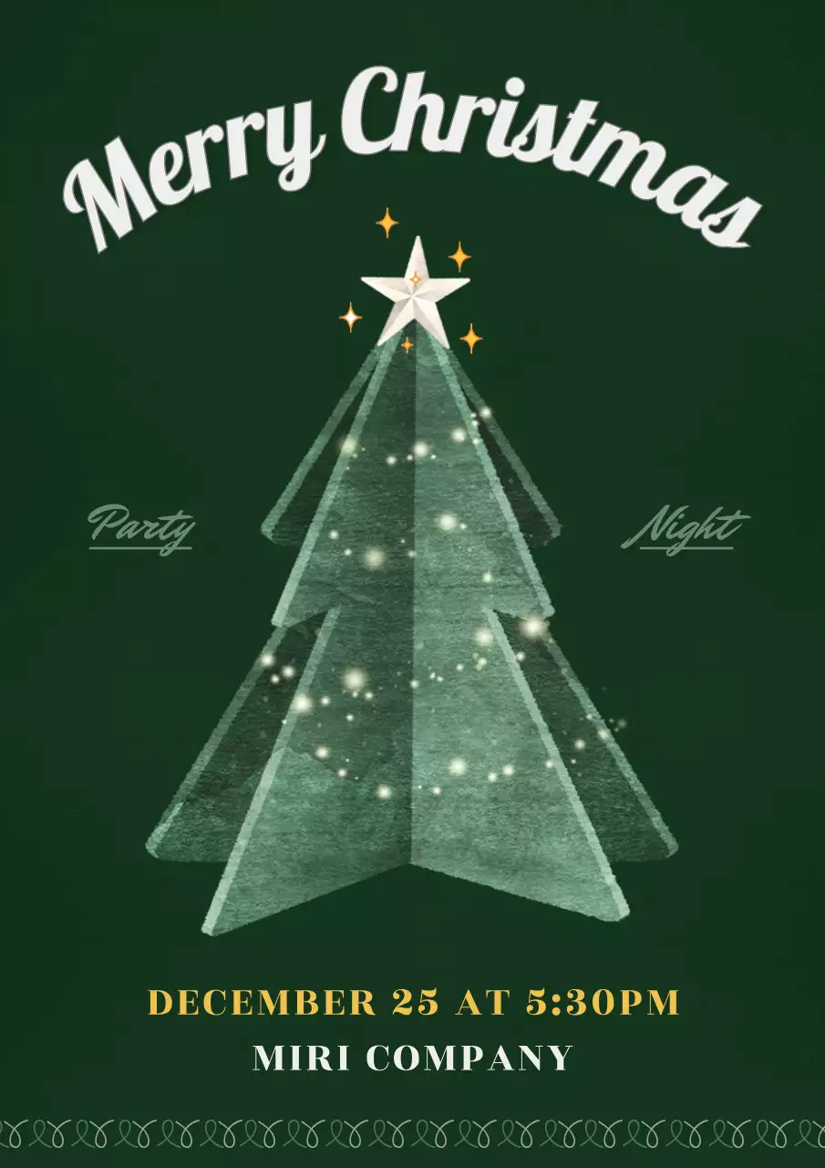 Green Traditional Christmas Invitation Poster