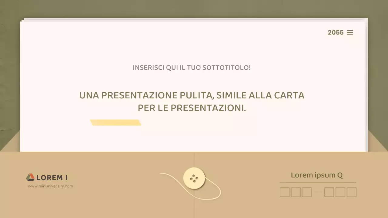 Per presentazioni con un concetto di documento pulito nei toni dell'oliva e del beige