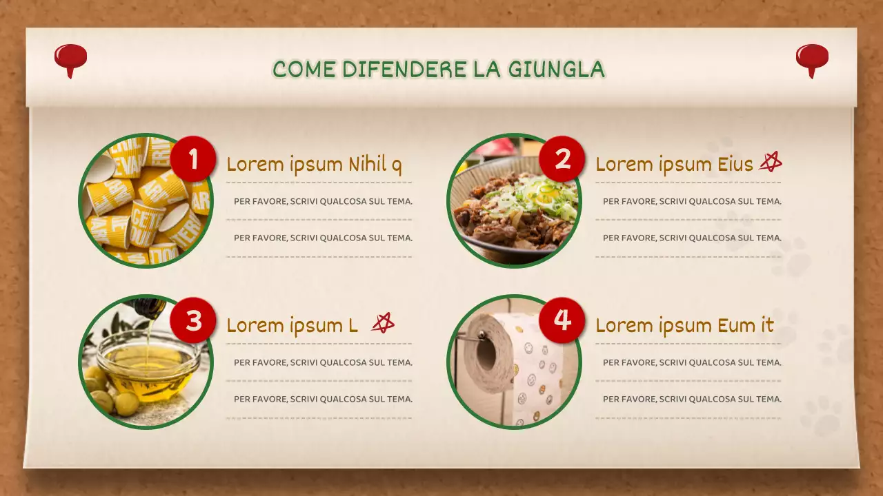 Lavagna per appunti marrone e verde Concept Jungle Story