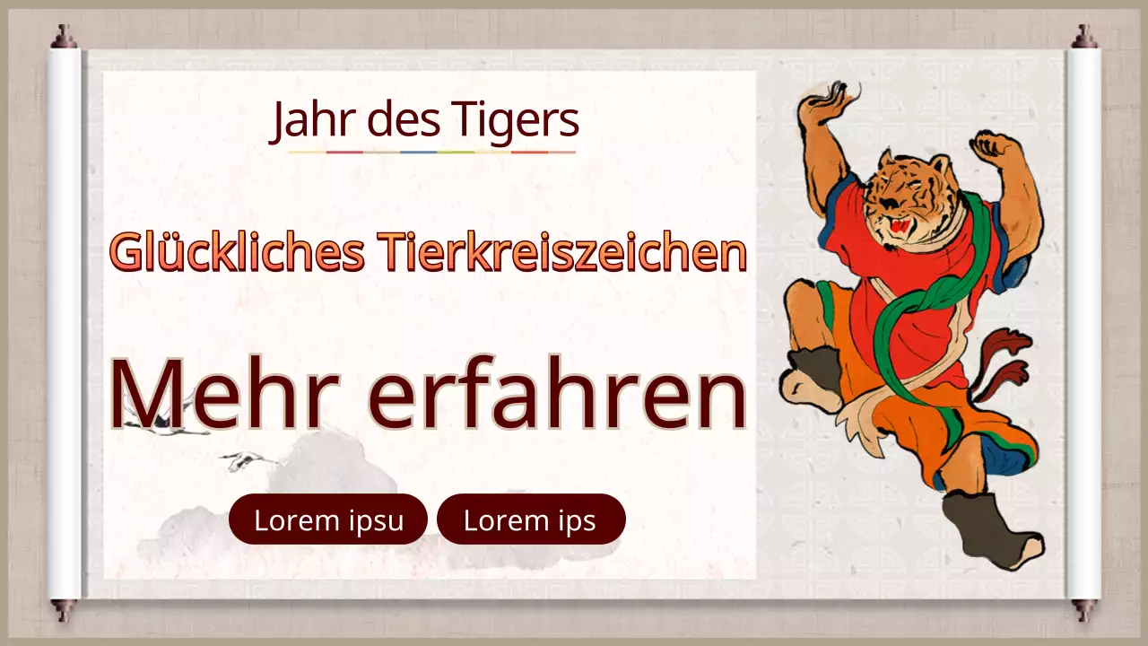 Tiger-Neujahrshoroskop in Beigetönen