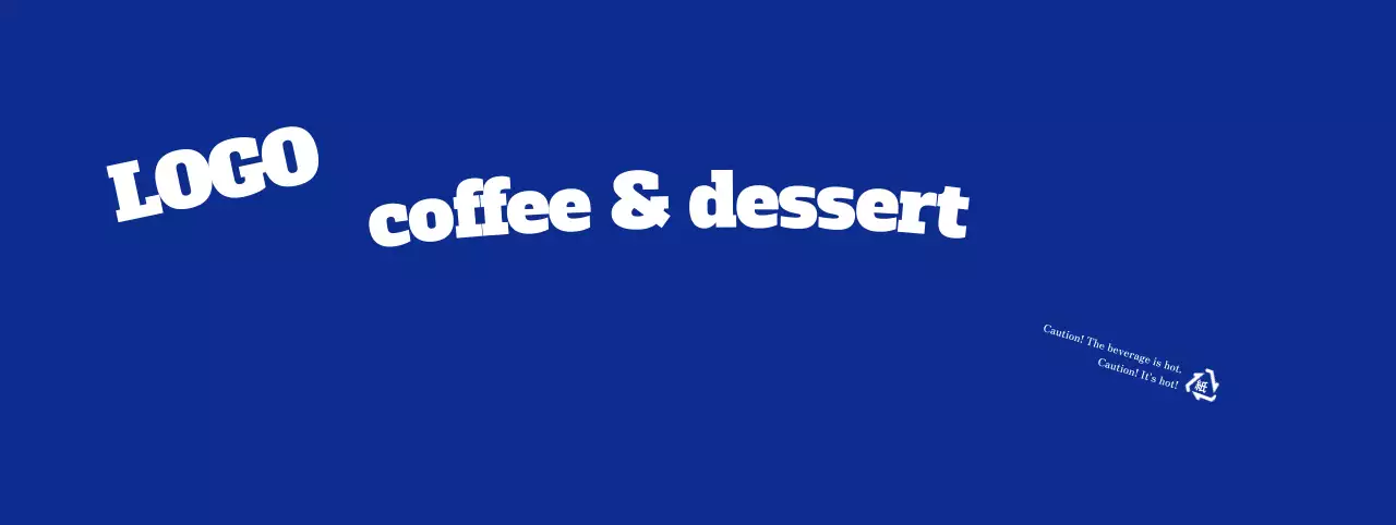 Blue simple lettering text cafe