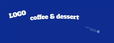 Blue simple lettering text cafe