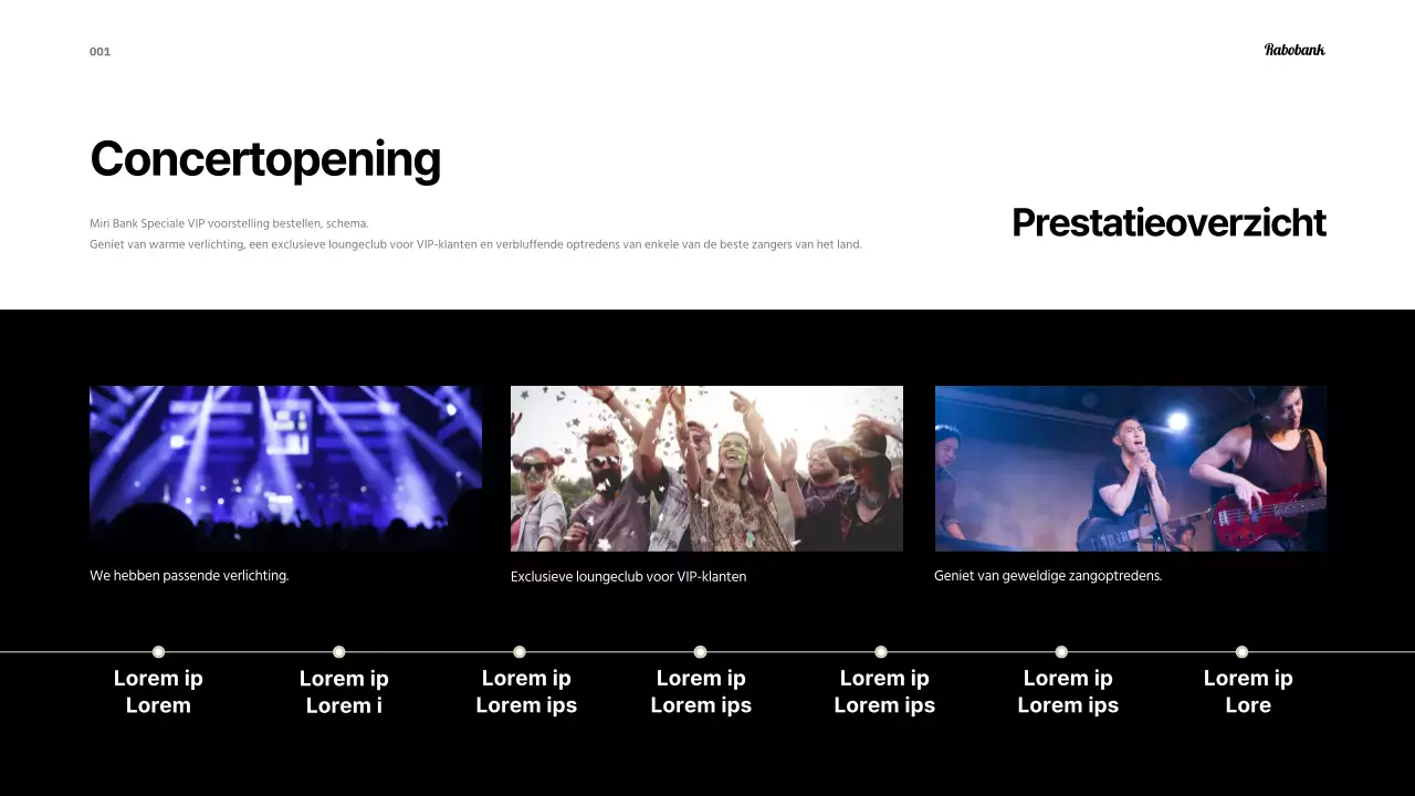 Een eenvoudige zwart-wit festivalsetlist