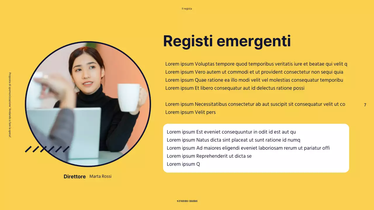 Proposta di sponsorizzazione pubblicitaria di un film colorato