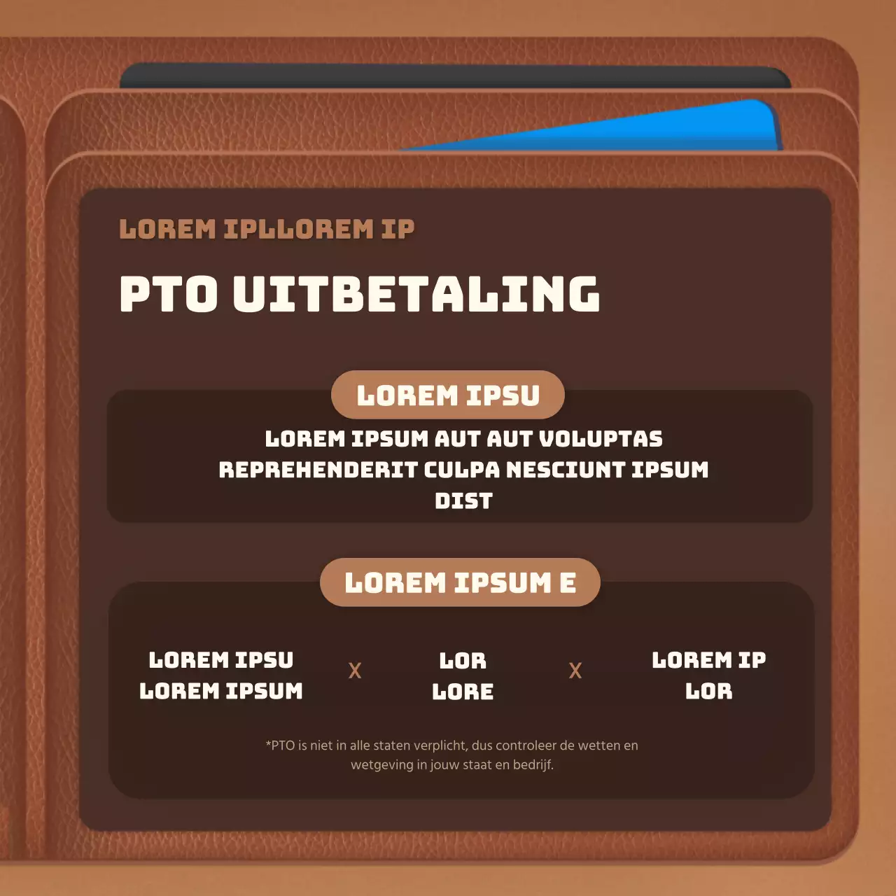 Bruin, netjes en veranderd, het promotiekaartje van de arbeidsbemiddelaar van dit jaar