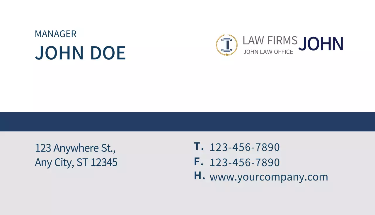 Blue Professional Law Business Card
