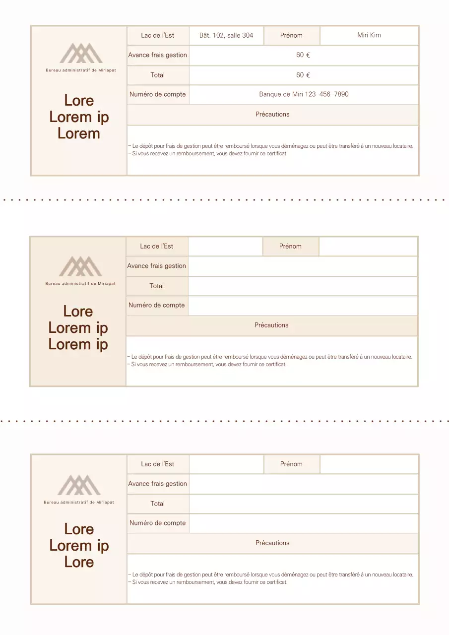 Pastel, propre Frais de gestion de la documentation de la réception anticipée