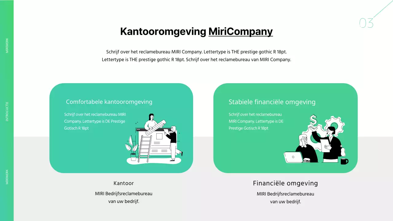 Groen en wit reclamebureau briefhoofd