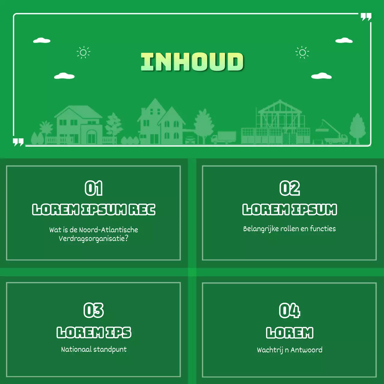 Grensoverschrijdende uitzichten in groen en geel CardNews