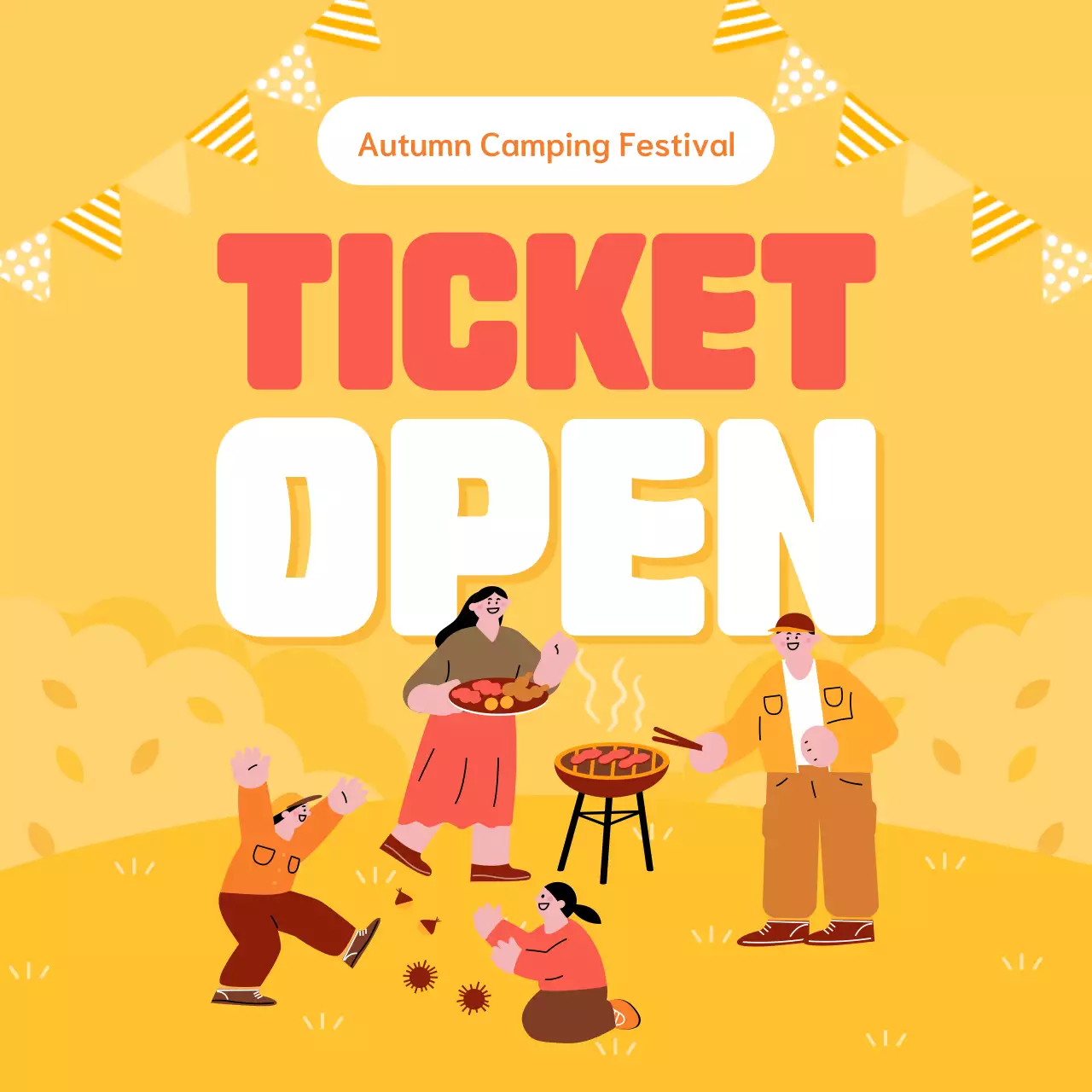 Yellow Retro Festival Promotion Social Media Post