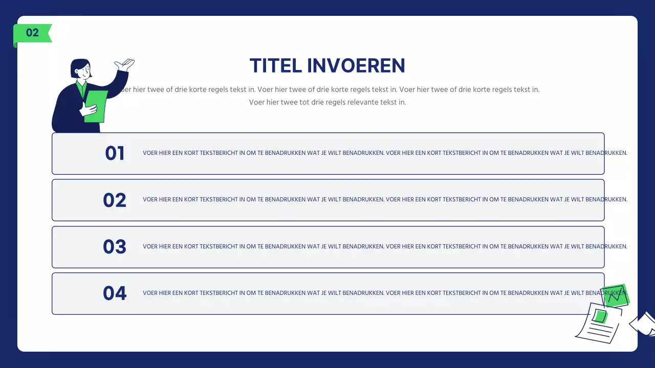 Schoon zakelijk illustratieverslag in marine