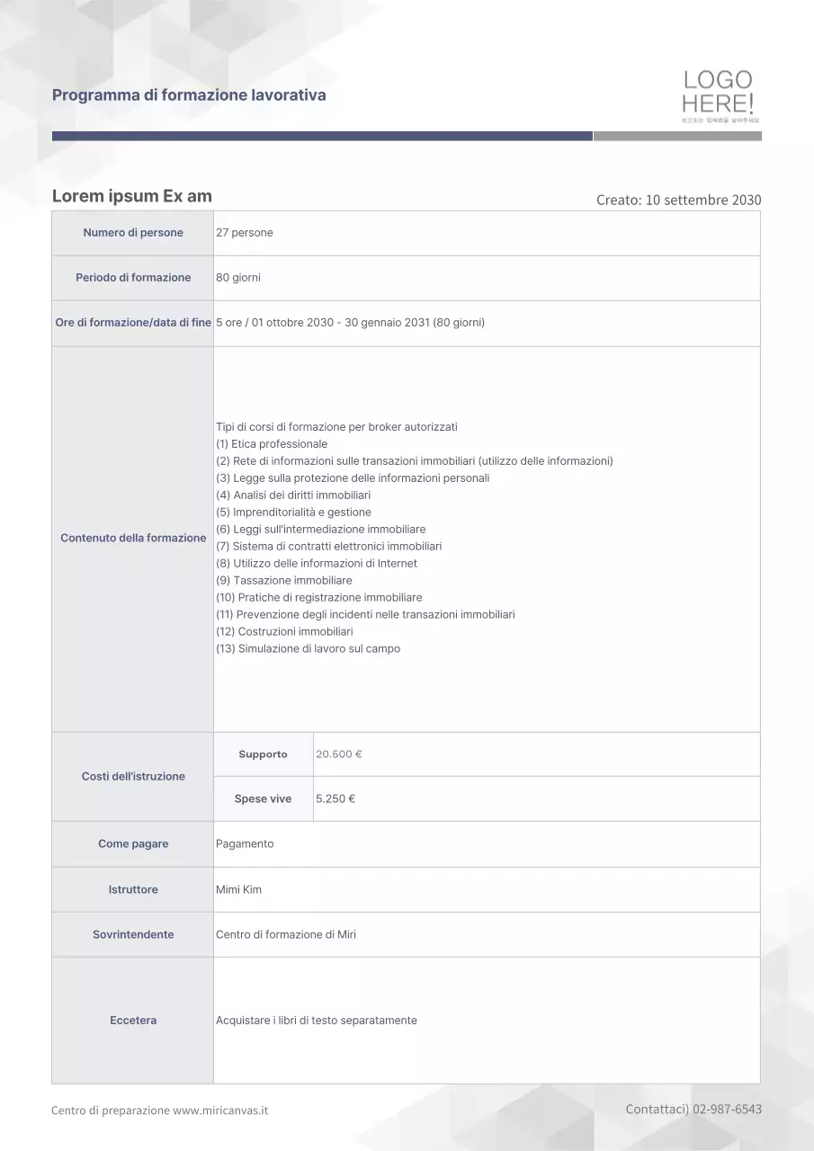 Proposta di corsi grigi, puliti e pratici