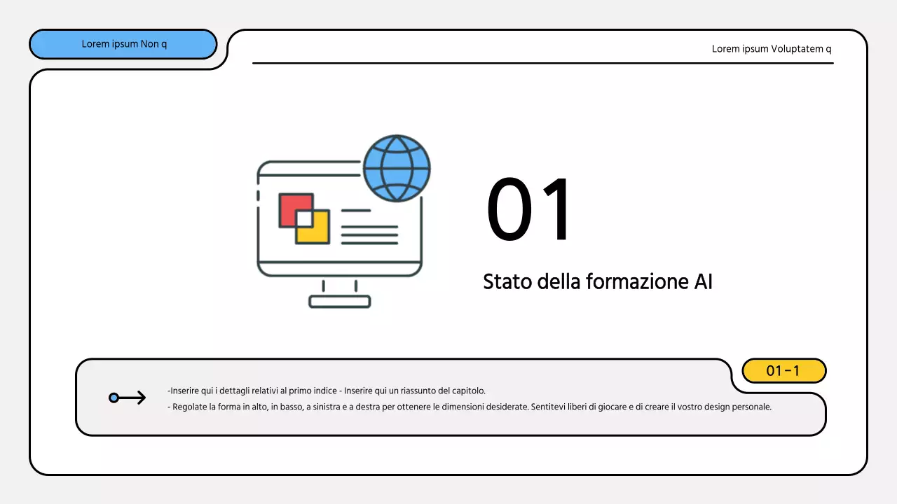 Kit di presentazione dei rapporti di formazione ordinati in blu e giallo