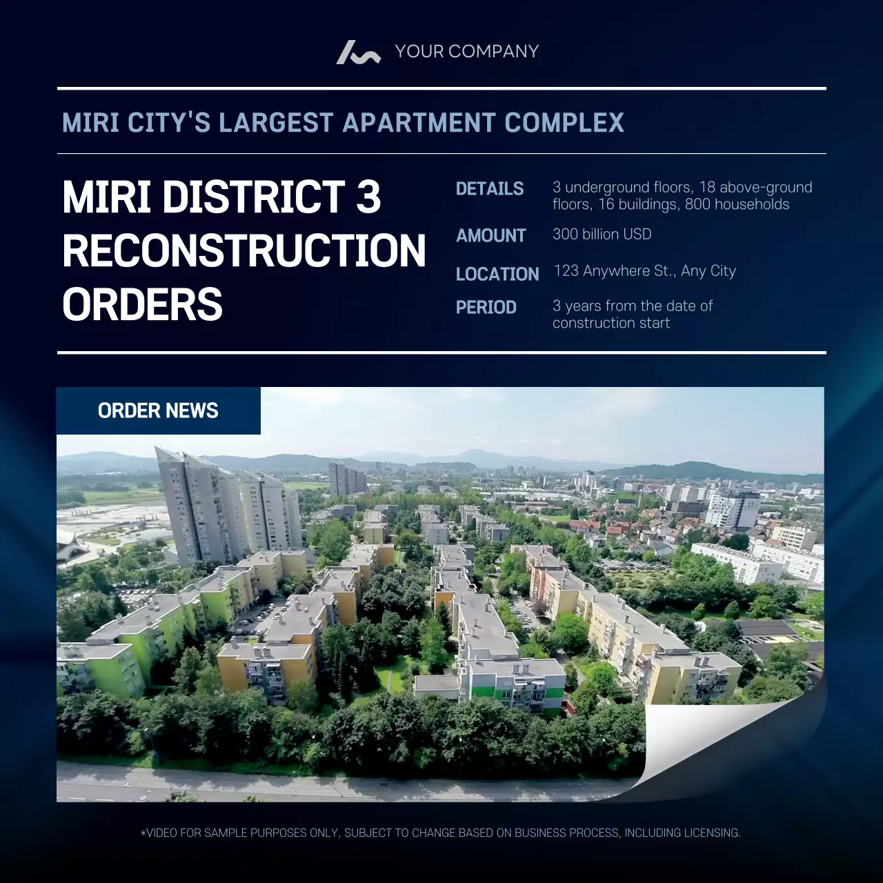 블루 차분한 비즈니스 무드의 건설 홍보