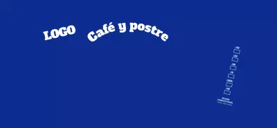 Logotipo de estilo limpio en azul marino oscuro y blanco para una cafetería