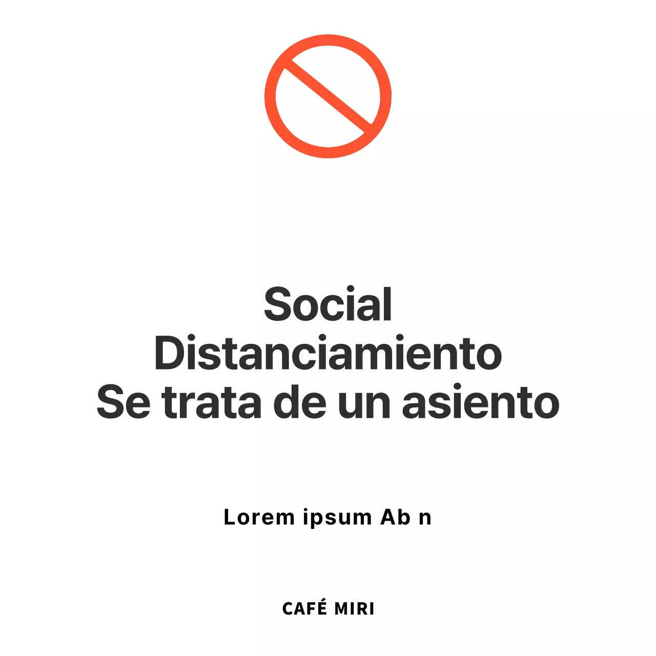 Soporte acrílico sencillo para señales de asiento de distanciamiento social