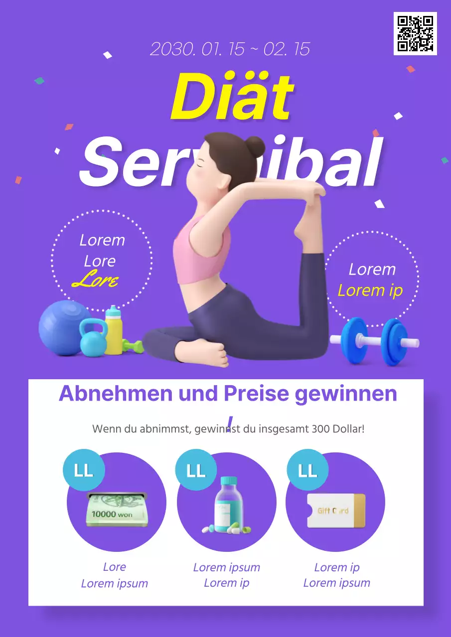 Lila / Diet Survival / Webposter / Saisonale Werbung