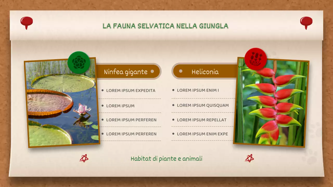 Lavagna per appunti marrone e verde Concept Jungle Story