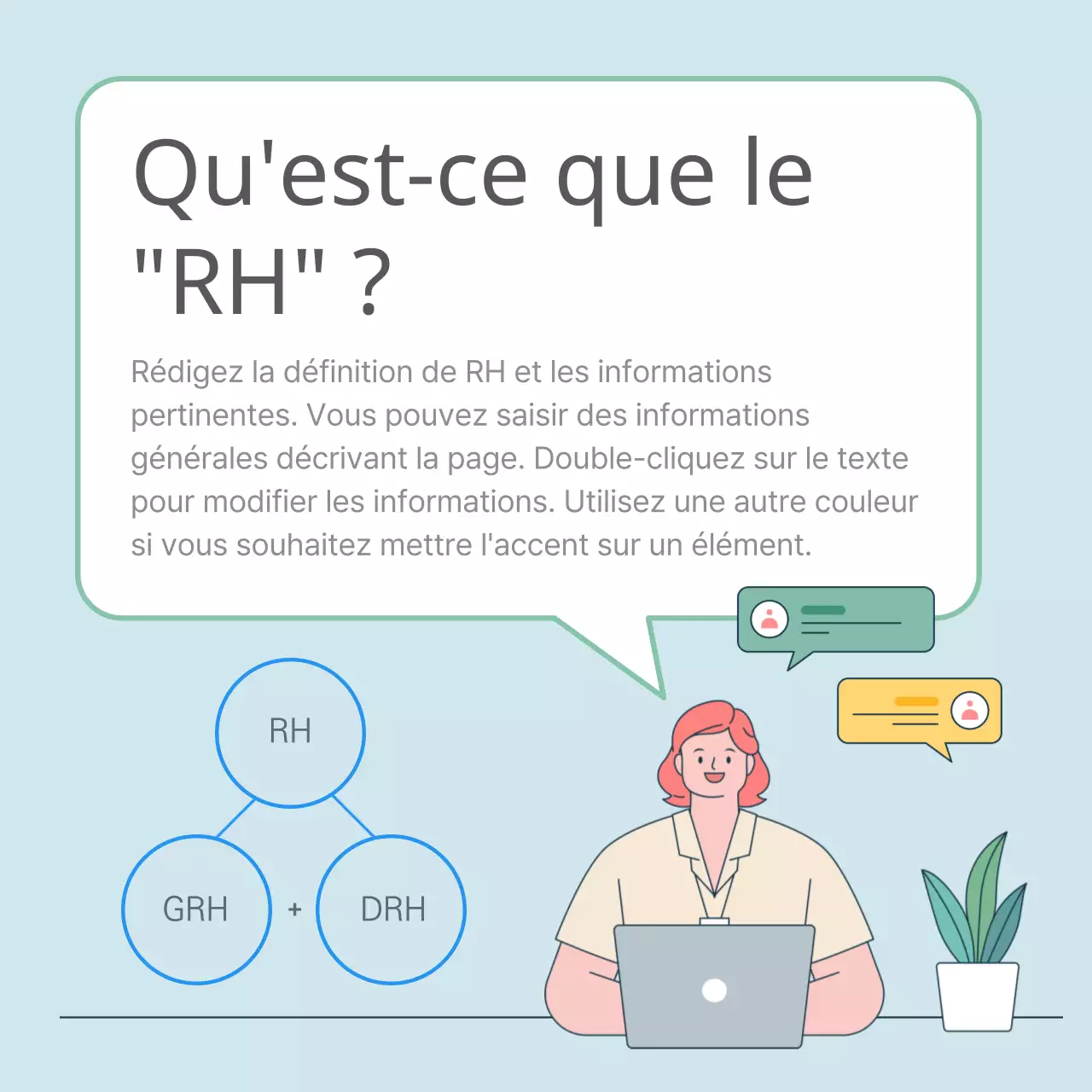 En savoir plus sur notre équipe de RH axée sur l'illustration Description du poste Entretien Compétences de base CardNews