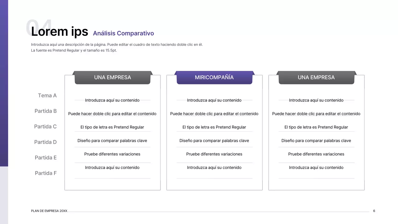 Kit de presentación de plan de negocio con concepto de índice de degradado púrpura