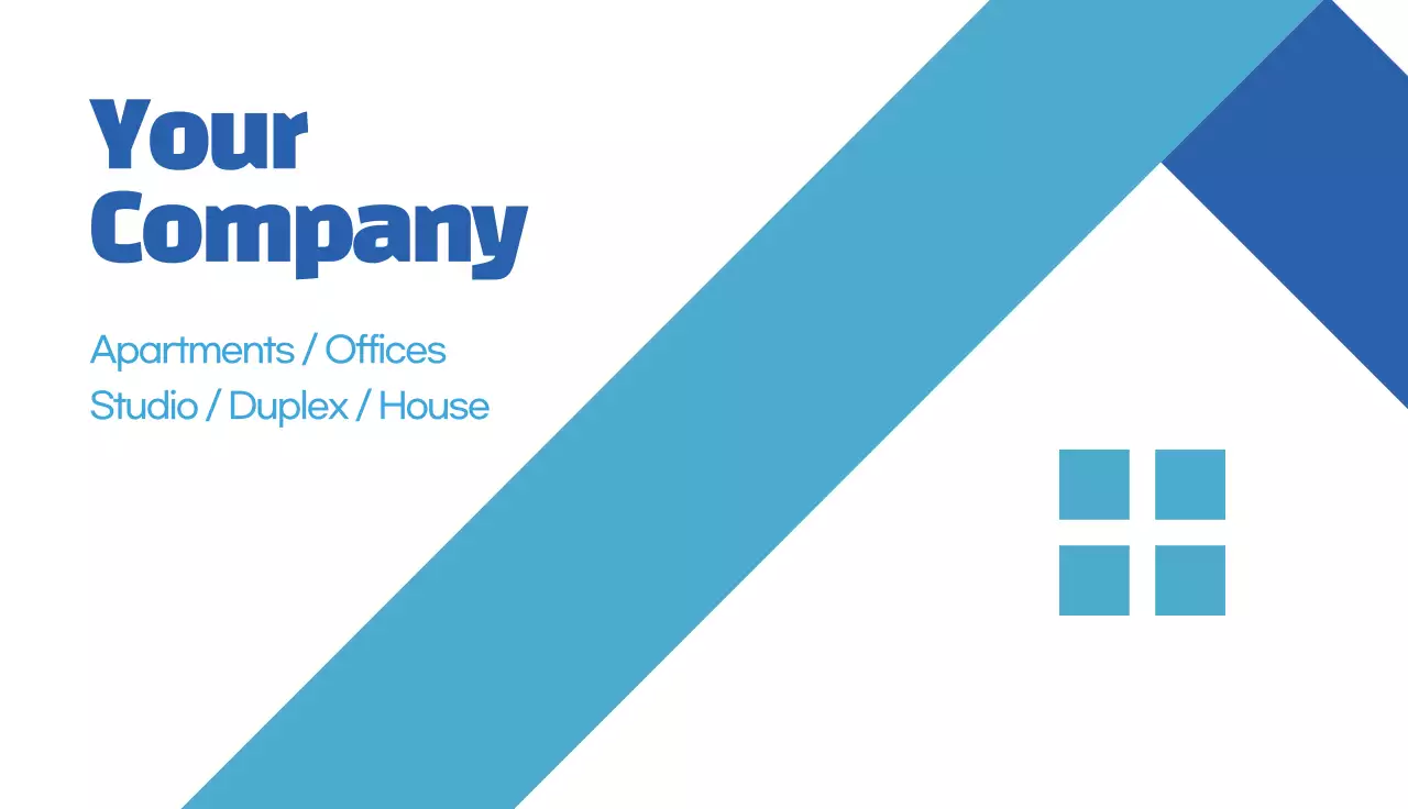Blue Minimal Real Estate Advertisement Business Card