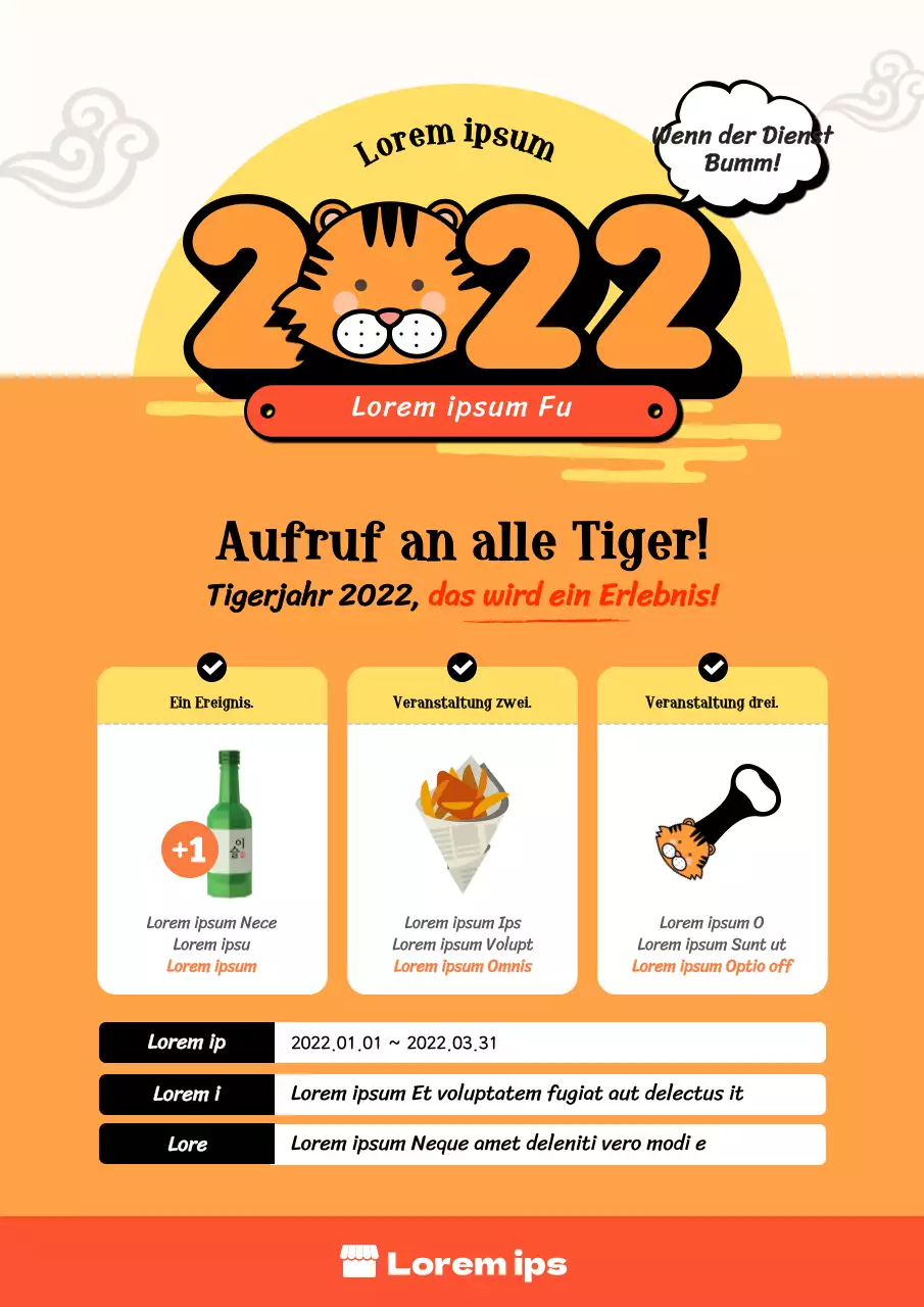 Neujahrs-Restaurantveranstaltungen mit niedlichen blauen und gelben Drachenfiguren