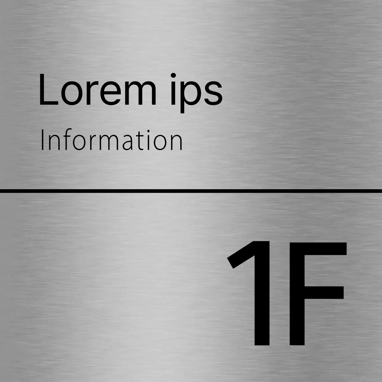 Signalétique simple avec le nom de l'étage de l'école en noir et des lignes.