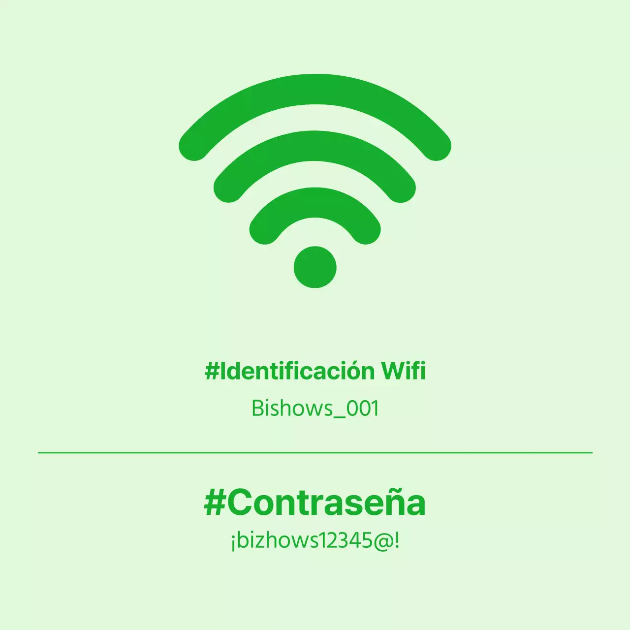 Concepto sencillo Información Wi-Fi en chartreuse y verde