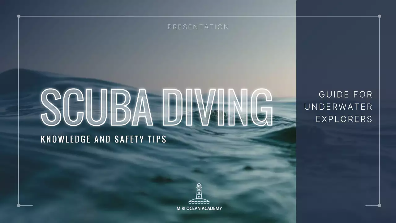 남색과 화이트의 사진 있는 모던한 스쿠버 다이빙 교육 프로그램 소개 자료