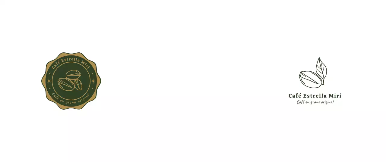 Logotipo de cafetería de concepto sencillo en verde y marrón