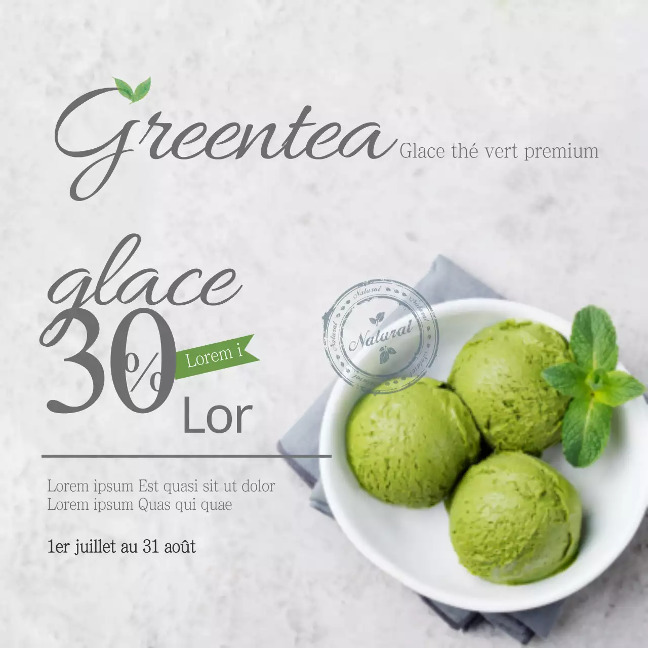 Glace au thé vert