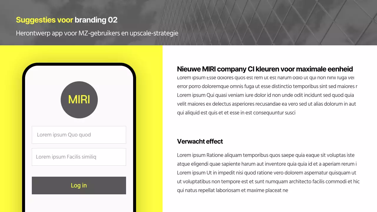 Een modern en uniek corporate branding thema in geel en grijs
