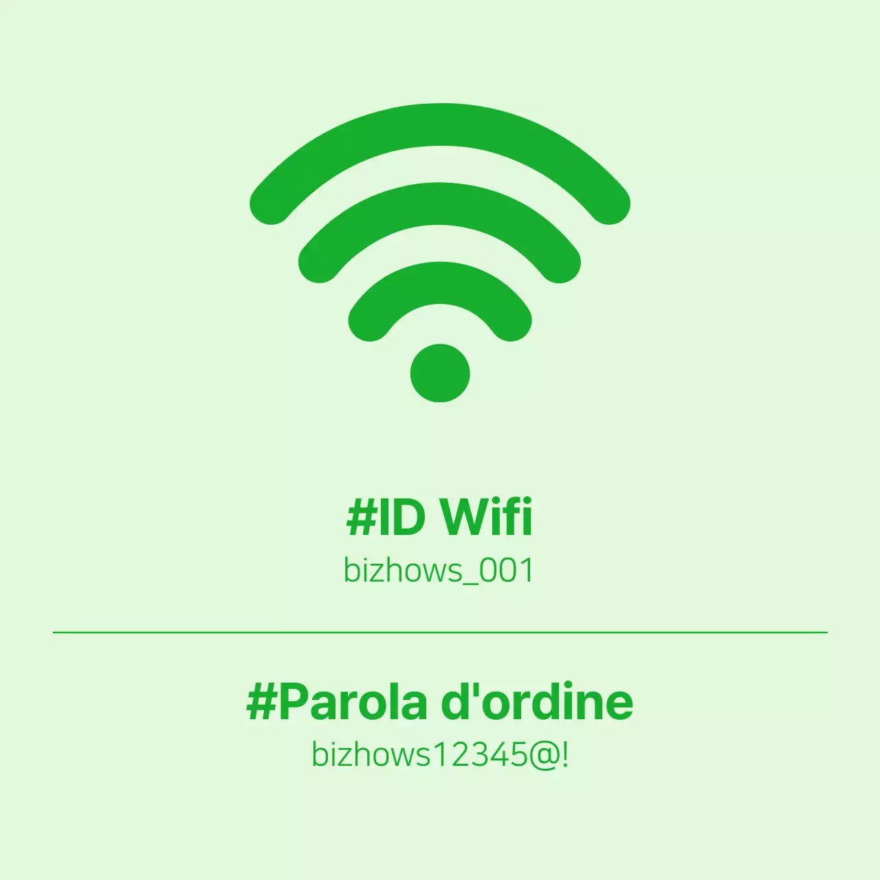 Informazioni Wi-Fi di semplice concetto in chartreuse e verde