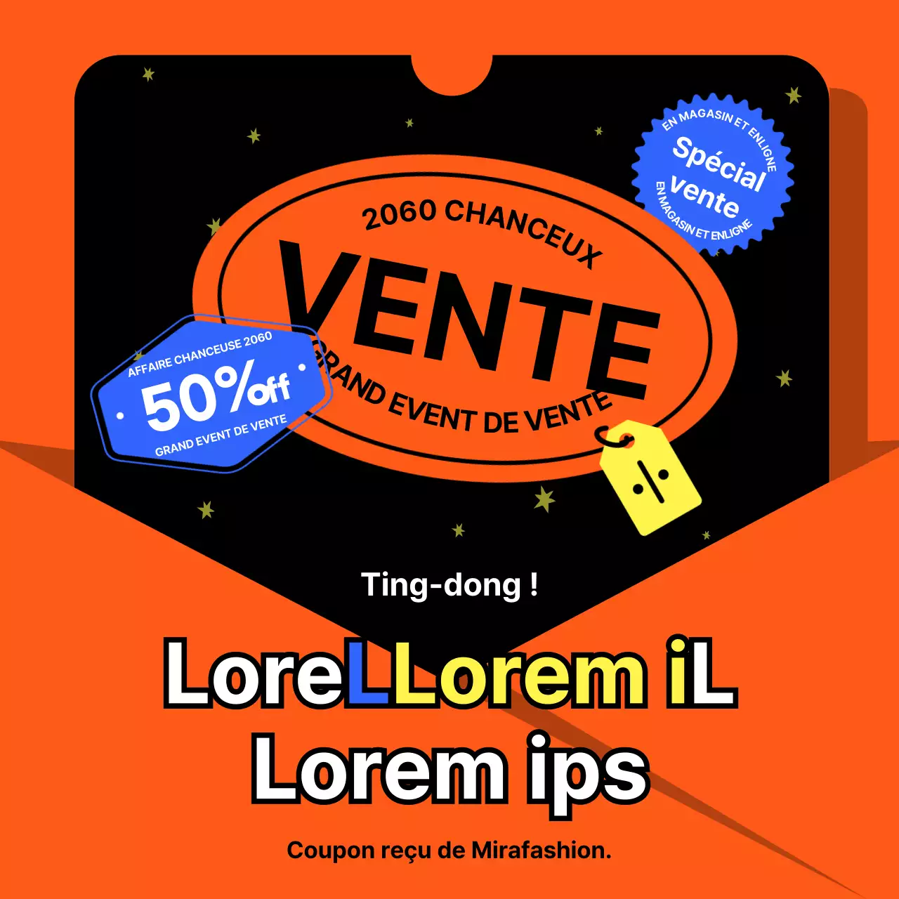 Concept de carte de messages pour les soldes du Nouvel An