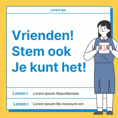 Gele leuke illustratie stemwijzer voor jongeren
