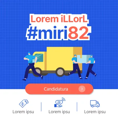 Promuovete la vostra attività con un'illustrazione di un centro in movimento su sfondo blu